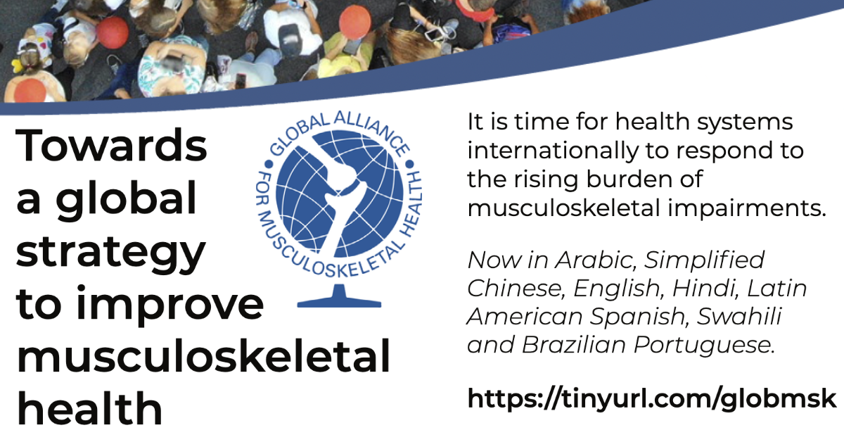 Towards a global strategy to improve musculoskeletal health